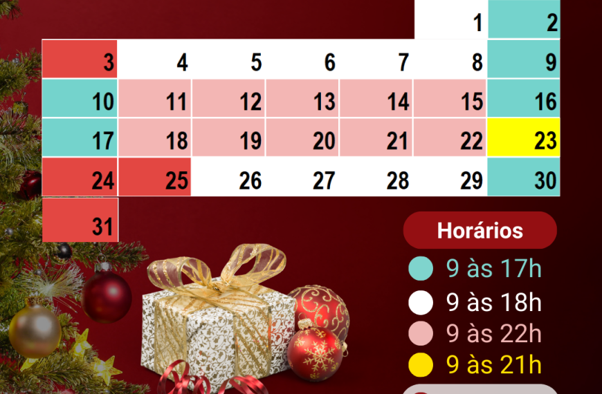 Calendário do Comércio – Dezembro 2023