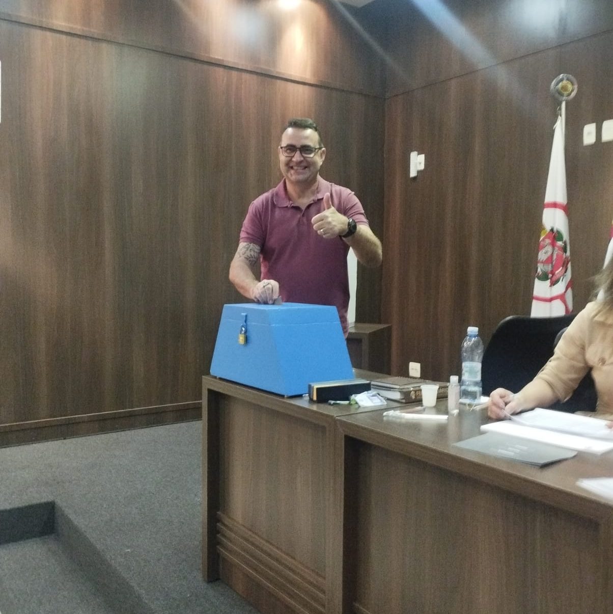 Flávio Zandoná presente na eleição da Fecomerciários