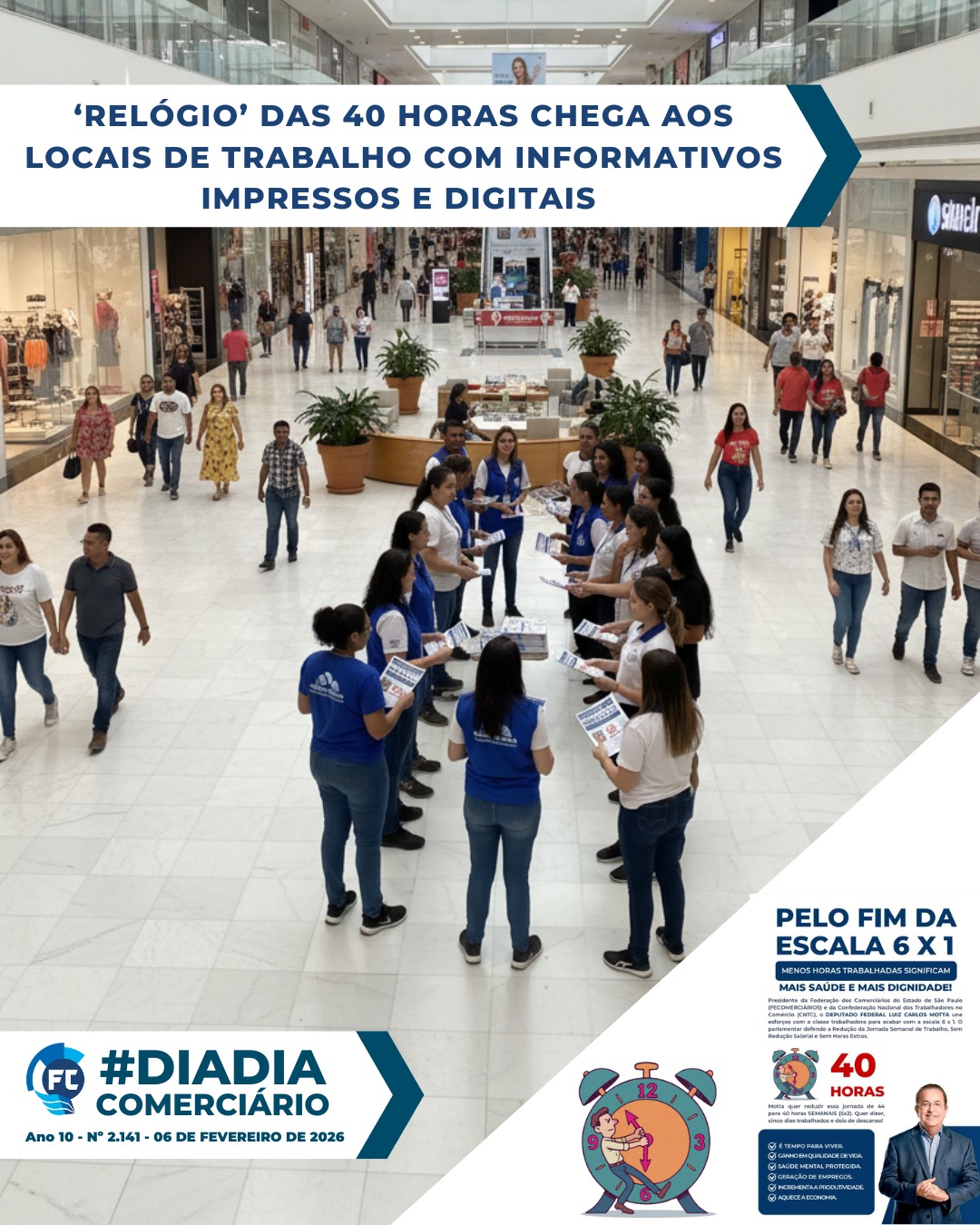 ‘Relógio’ das 40 horas chega aos locais de trabalho com informativos impressos e digitais