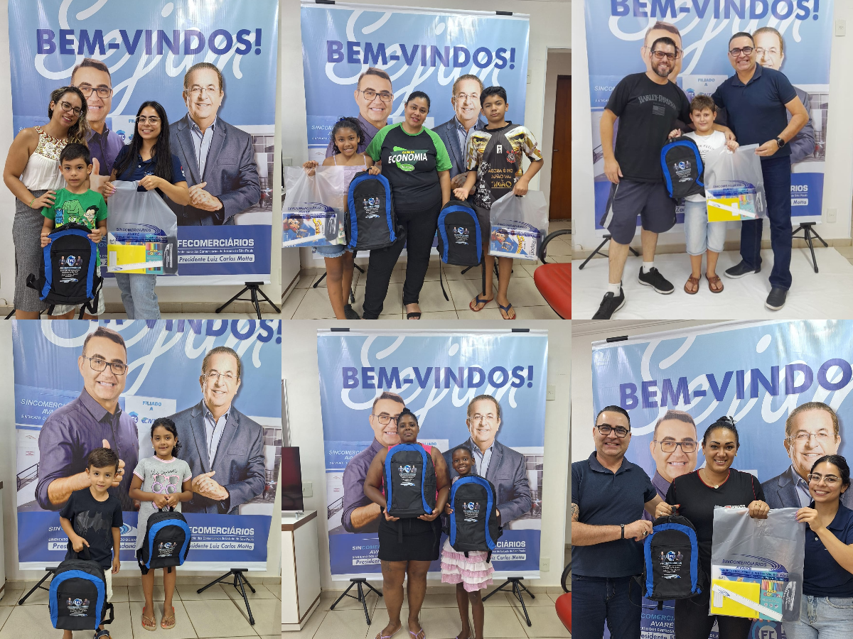 ENTREGA DE KITS ESCOLARES BENEFICIA FILHOS DE COMERCIÁRIOS
