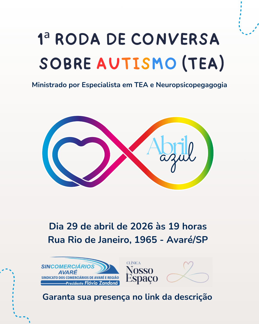 Sincomerciários de Avaré promove 1ª Roda de Conversa sobre Autismo (TEA) aberta à comunidade