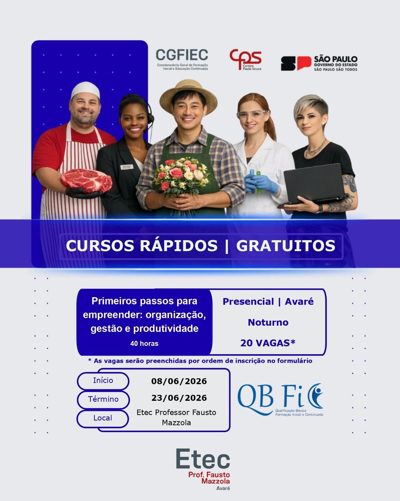 INSCRIÇÕES ABERTAS PARA CURSO GRATUITO DE EMPREENDEDORISMO EM AVARÉ