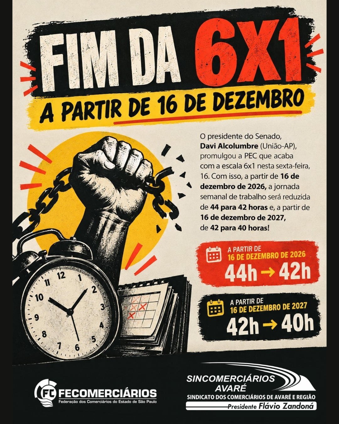 Congresso Nacional promulga o fim da escala 6×1 confira as regras de transição
