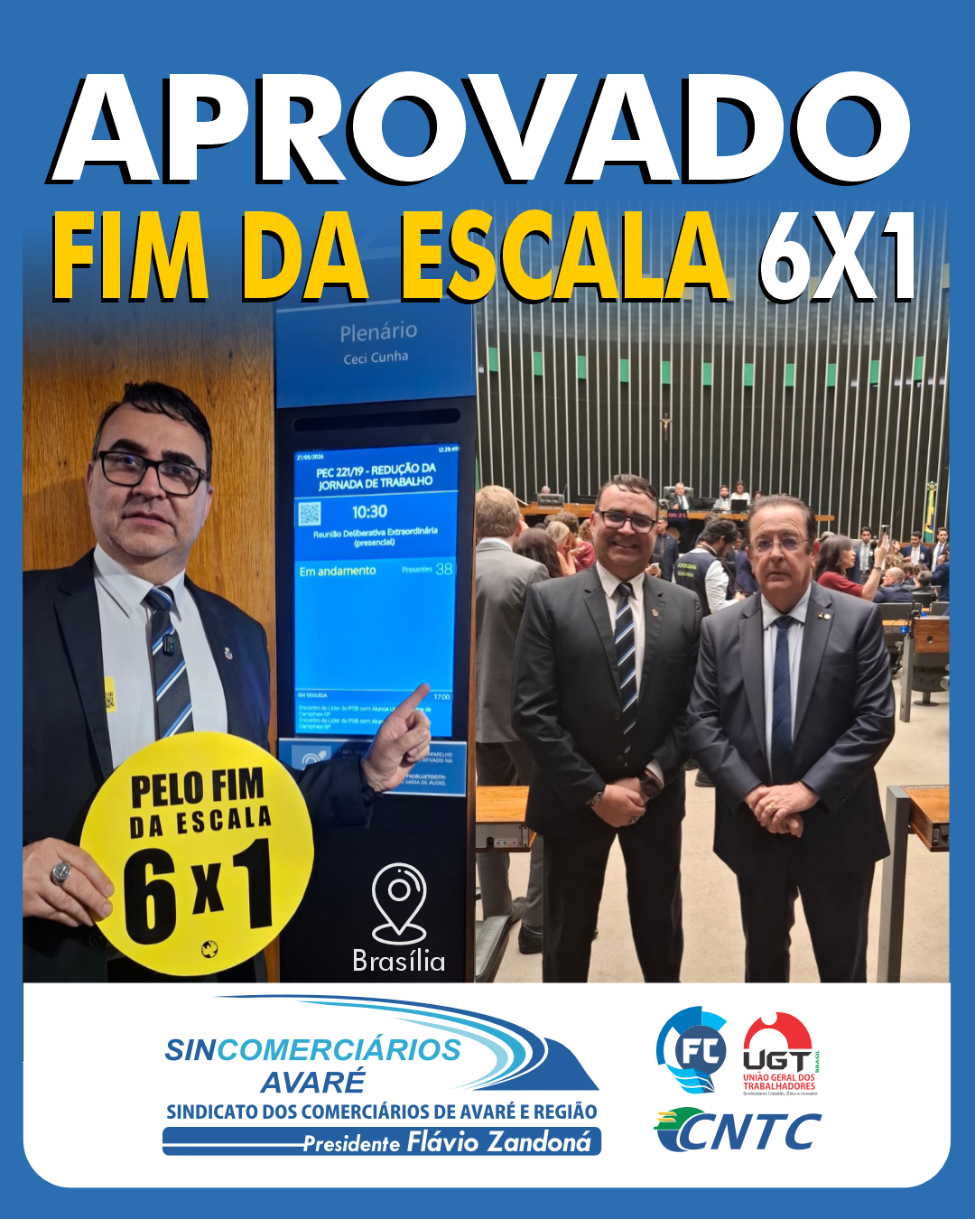 Vitória Histórica: Senado aprova o fim da escala 6×1 e comerciários conquistam o direito a mais tempo com a família
